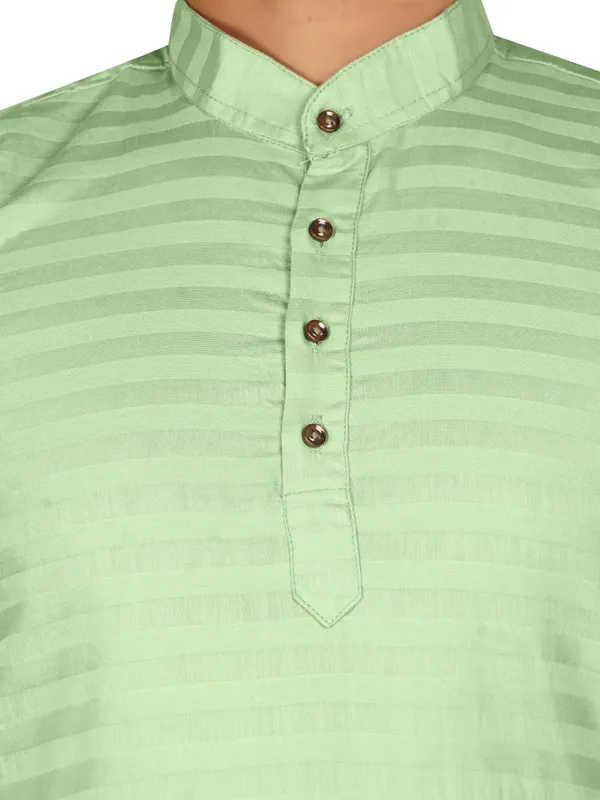 Men's_Green_Cotton_Full_Sleeve_Short_Kurta_Shirt_with_Mandarin_Collar