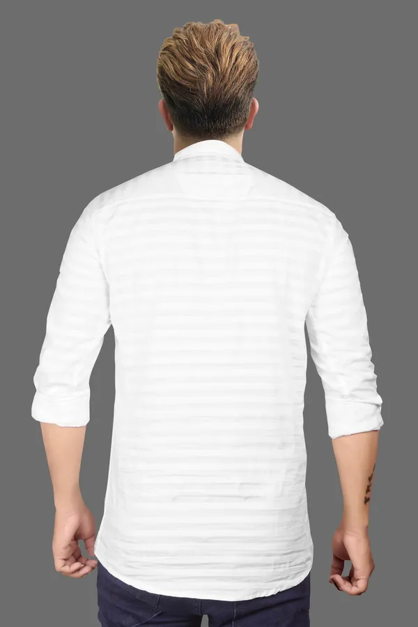 Men's_White_Cotton_Full_Sleeve_Short_Kurta_Shirt_with_Mandarin_Collar