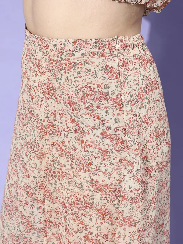 Pink_Cotton_Blend_Printed_Casual_Straight_Skirt_For_Women