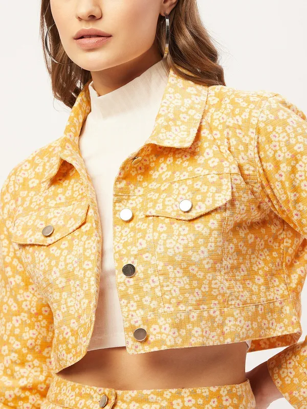 Yellow_Floral_Print_Corduroy_Co-Ords_Set