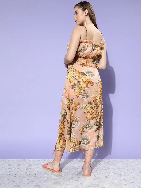 Women_Peach_Printed_Top_with_Skirt_Co-ords_Set