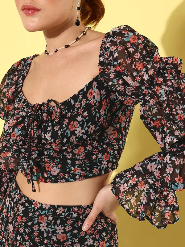 Women_Black__Pink_Printed_Top_With_Skirt_Co-ords_Set