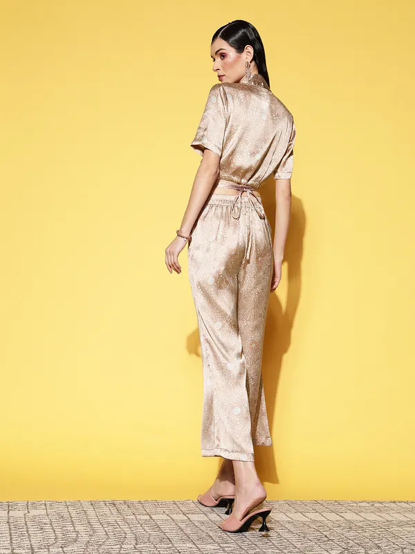 Women_Beige_Printed_Tie_Around_Satin_Top_With_Palazzo_Co-Ords