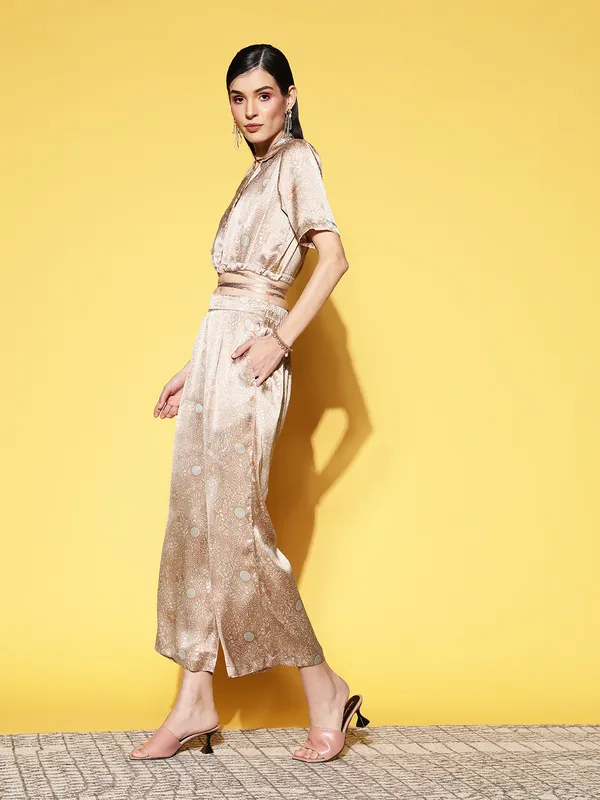 Women_Beige_Printed_Tie_Around_Satin_Top_With_Palazzo_Co-Ords