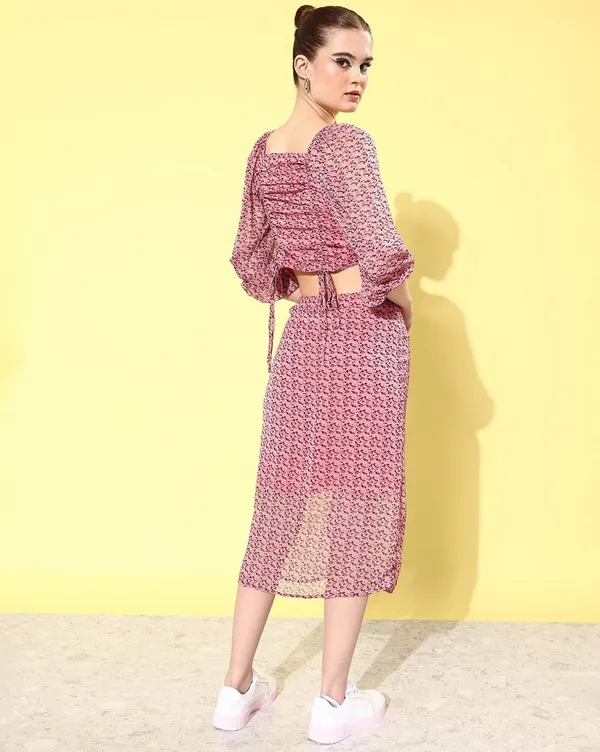 Women_Pink__Black_Printed_Top_with_Skirt_Co-ords_Set
