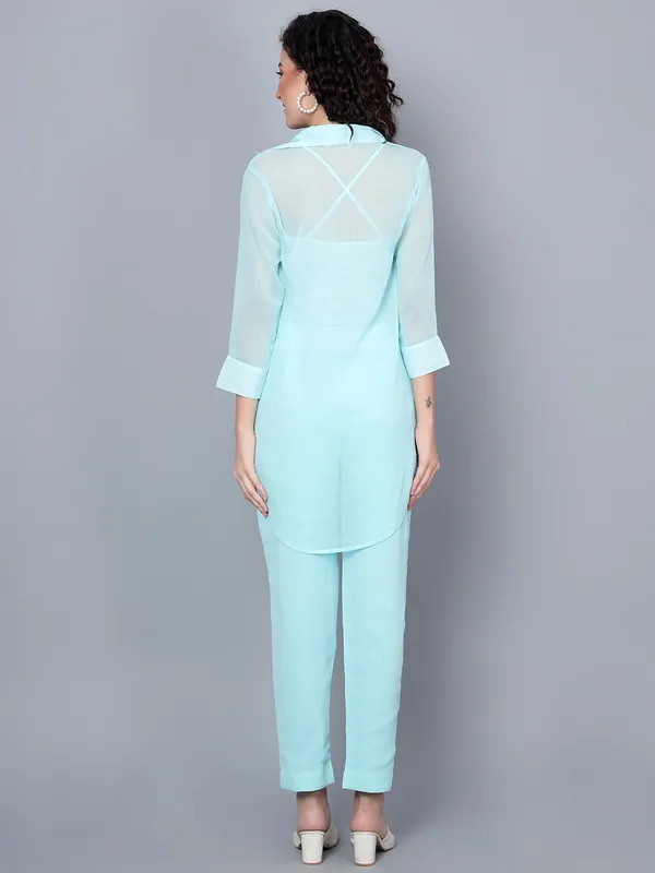 Women_Collared___longline_Shirt_Cami_&_TrouserCo-ords_Set