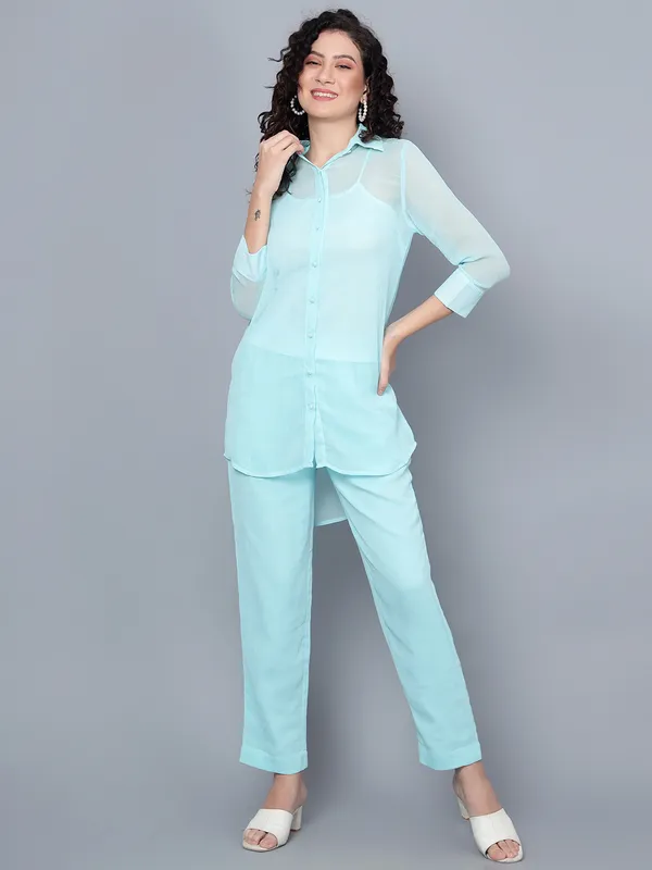 Women_Collared___longline_Shirt_Cami_&_TrouserCo-ords_Set