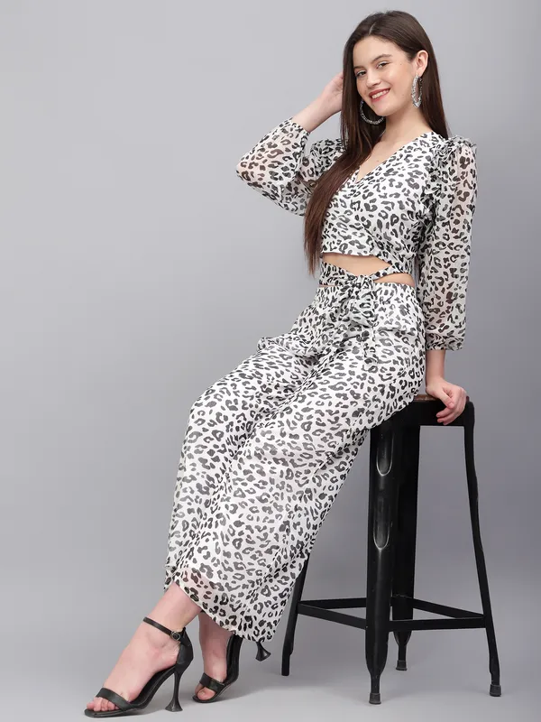 White_Animal_Printed_Crop_Top_With_Palazzos_Co-ords_Set
