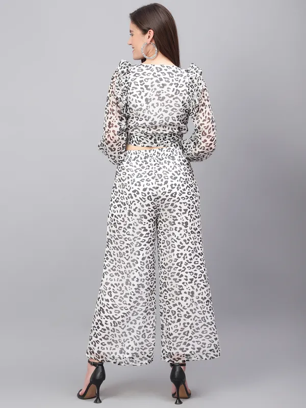 White_Animal_Printed_Crop_Top_With_Palazzos_Co-ords_Set