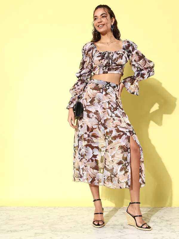 Floral_Printed_Tie-up_Square_Neck_Top_With_Skirt_Co-ords_Set