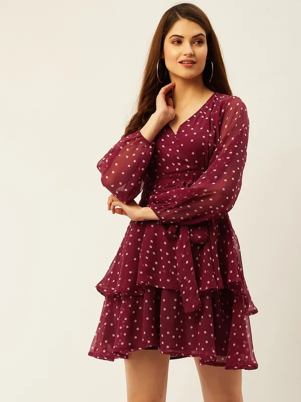 Women_Red_Solid_Fit_and_Flare_Dress
