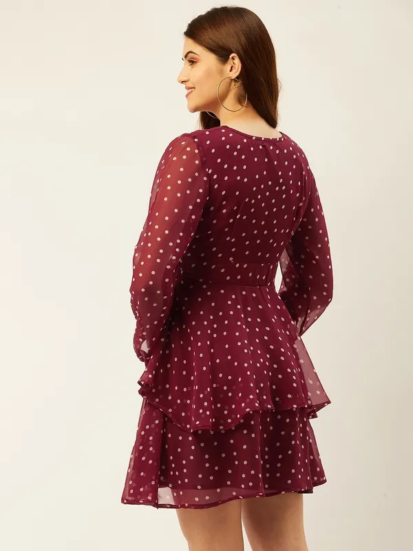 Women_Red_Solid_Fit_and_Flare_Dress
