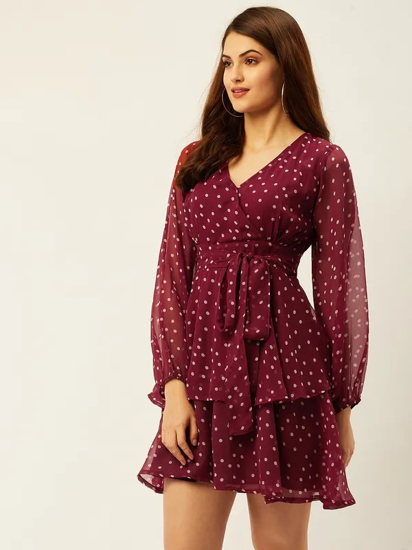 Women_Red_Solid_Fit_and_Flare_Dress