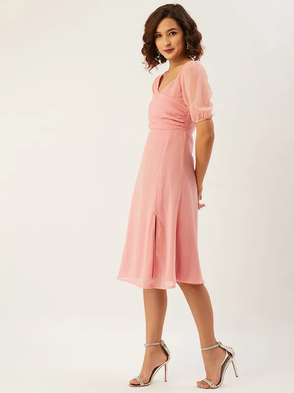 Pink_Georgette_A-line_Dress_For_Women