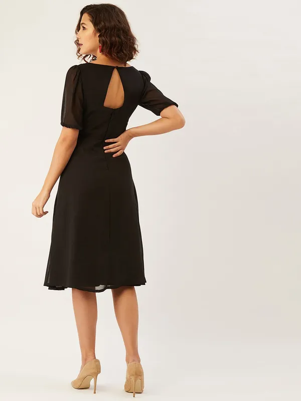 Black_Georgette_A-line_Dress_For_Women