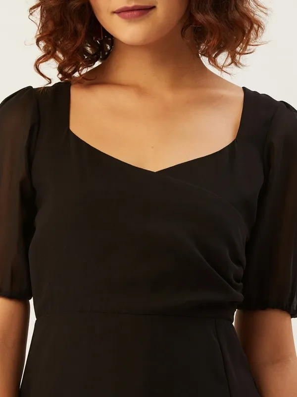 Black_Georgette_A-line_Dress_For_Women