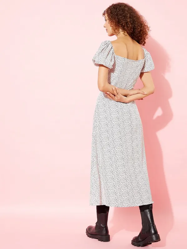 Black_&_White_Crepe_A-line_Dress_For_Women