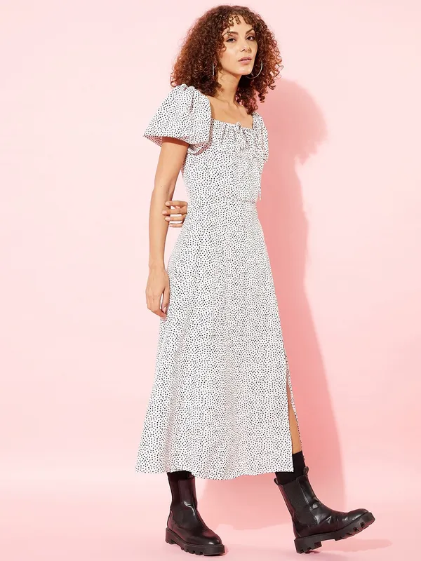 Black_&_White_Crepe_A-line_Dress_For_Women