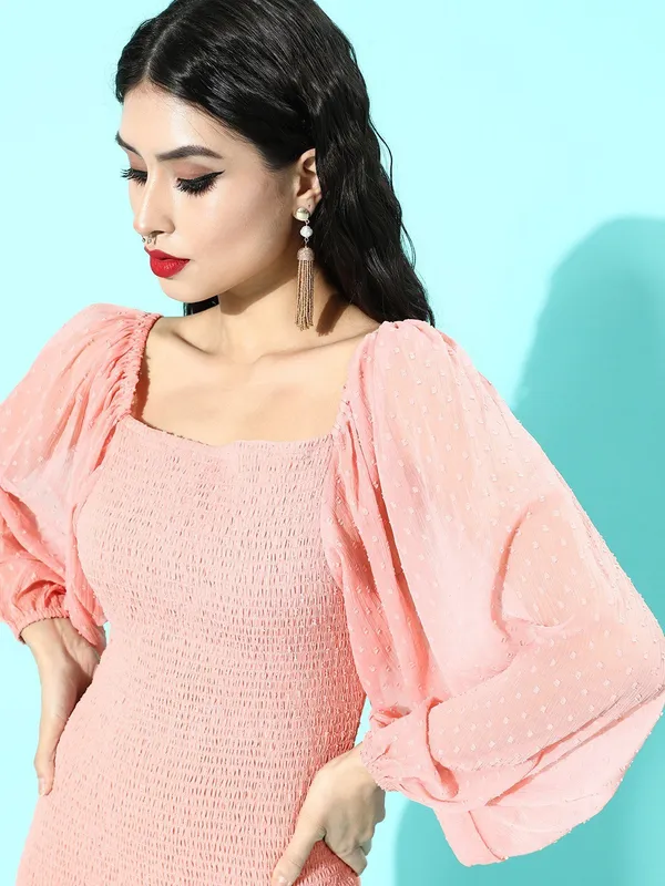 Pink_Chiffon_Bodycon_Dress_For_Women