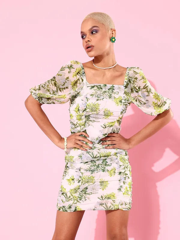 White_Georgette_Bodycon_Dress_For_Women
