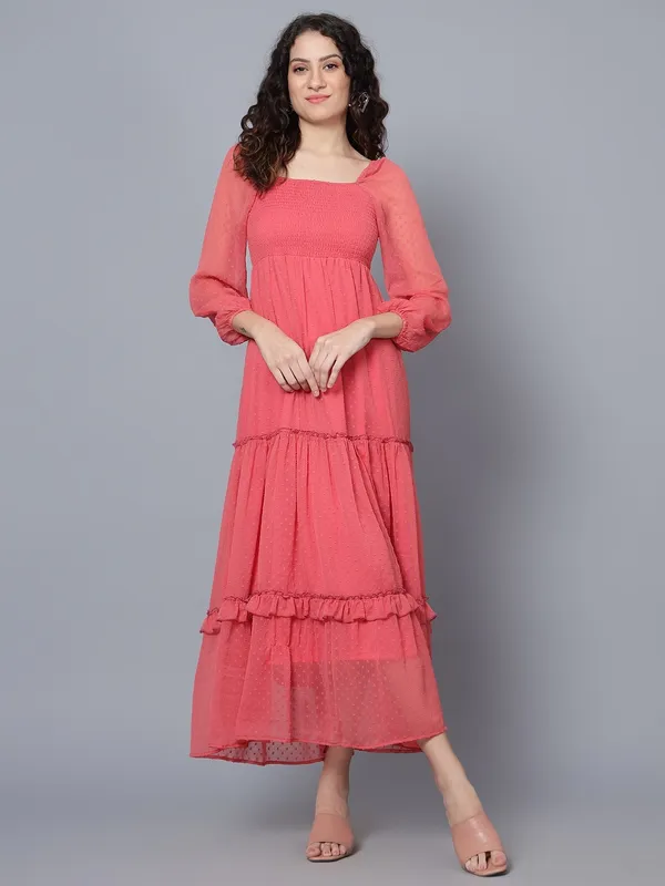Pink_Chiffon_Fit_and_Flare_Dress_For_Women