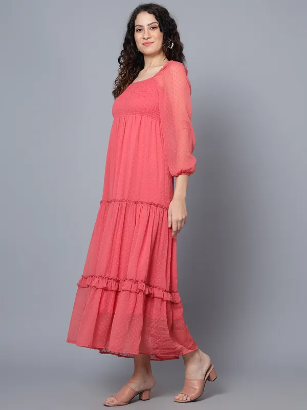 Pink_Chiffon_Fit_and_Flare_Dress_For_Women