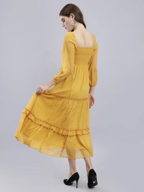 Yellow_Chiffon_Fit_and_Flare_Dress_For_Women