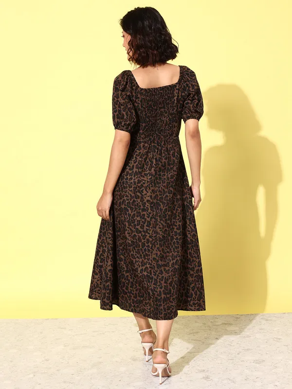 Brown_Western_Dress_For_Women_Crepe_A-line_Midi_Dress
