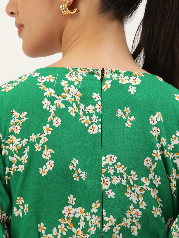 Green_Crepe_Fit_and_Flare_Dress_For_Women