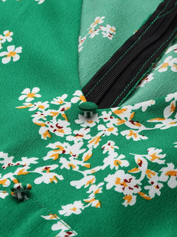 Green_Crepe_Fit_and_Flare_Dress_For_Women