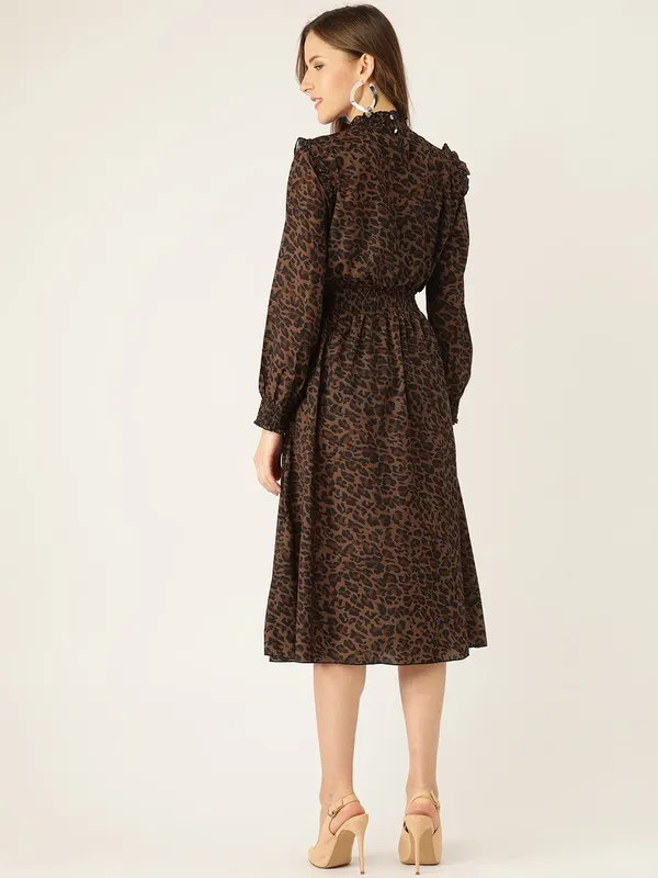 Brown_Polyester_Fit_and_Flare_Dress_For_Women