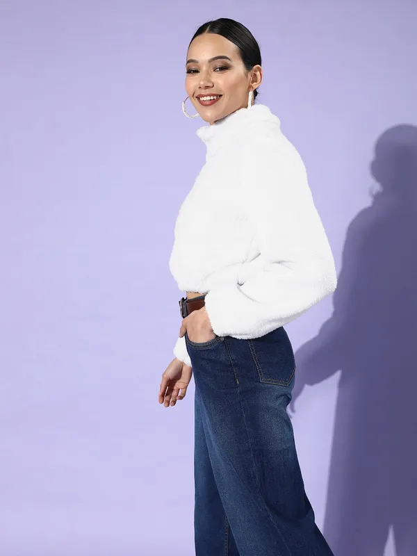 White_Faux_Fur_Full_Sleeve_Solid_Casual_Jacket_For_Women