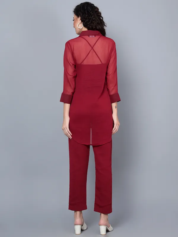 Maroon_Polyester_Solid_Regular_Fit_Casual_Trousers_For_Women
