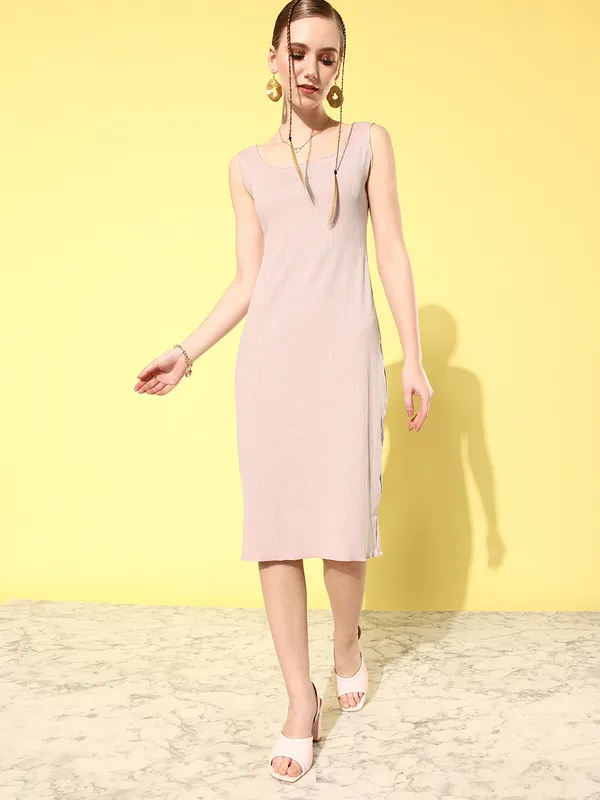 Pink_Cotton_Blend_Bodycon_Dress_For_Women