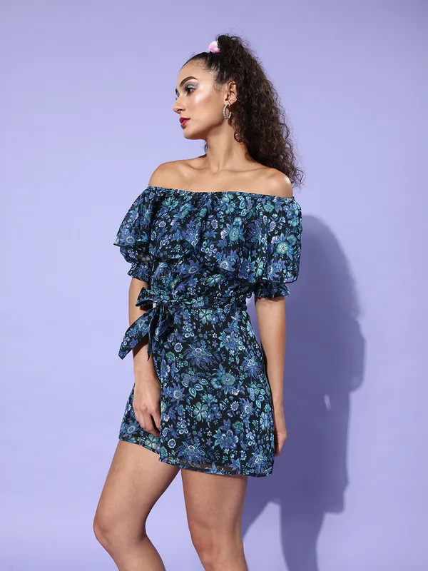 Blue_Chiffon_Floral_Print_Casual_Jumpsuit_For_Women