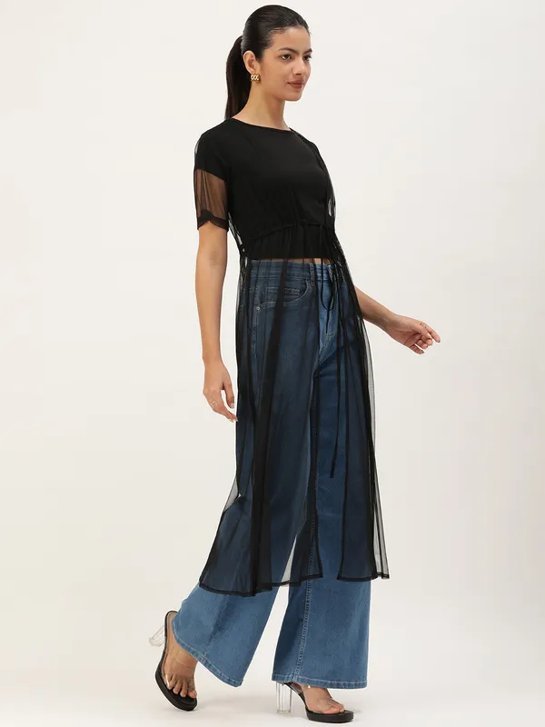 Black_Net_Short_Sleeve_Solid_Shrug_For_Women