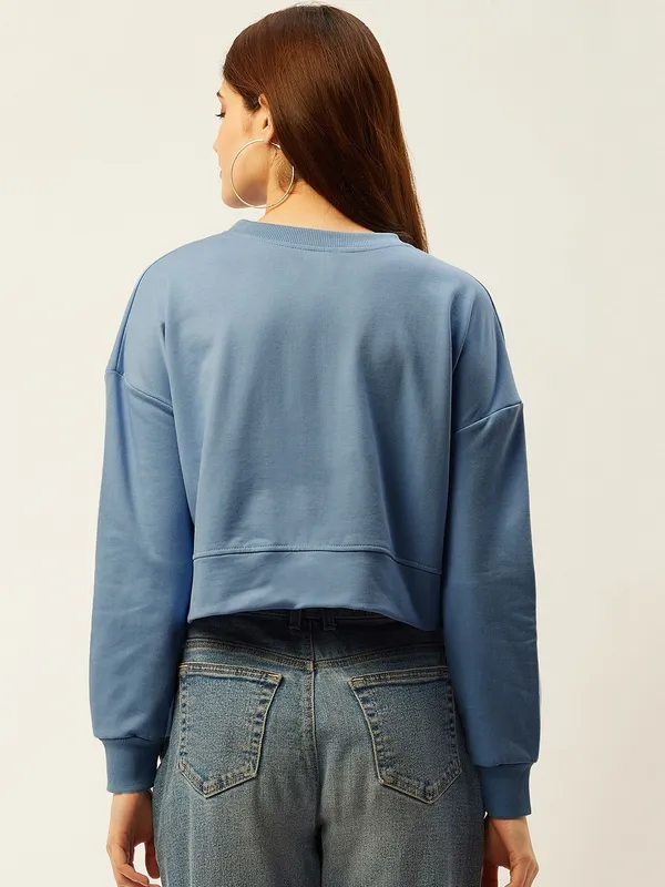 Blue_Round_Neck_Full_Sleeve_Sweatshirt_With_Cotton_Blend_For_Women.