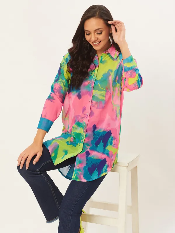 Women_Multicoloured_Tie_&_Die_Casual_Shirt