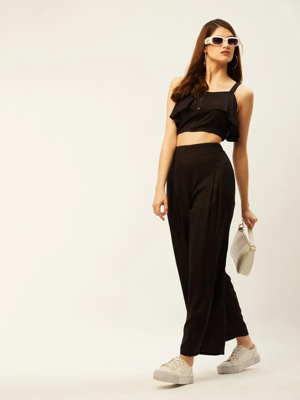 Black_Viscose_Rayon_Casual_Solid_Square_Neck_Relaxed_Fit_Top_For_Women