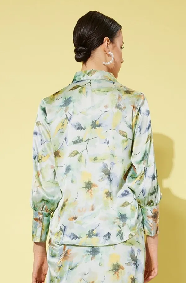 Green_Modal_Full_Sleeve_Floral_Print_Tailored_Fit_Hip_Length_Shirt_For_Women