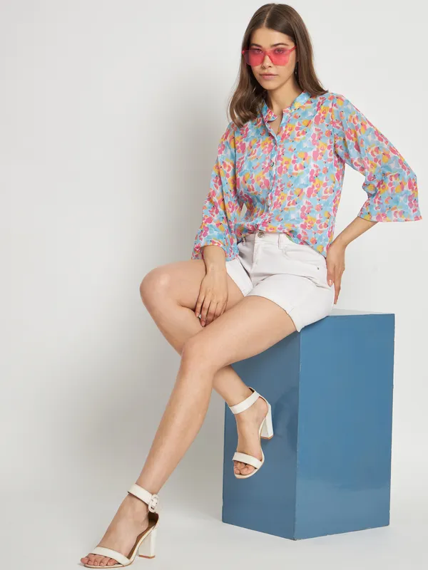 Blue_Chiffon_Full_Sleeve_Printed_Tailored_Fit_Hip_Length_Shirt_For_Women