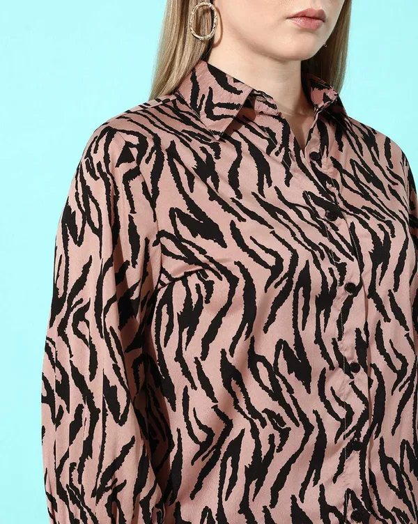 Pink_Crepe_Casual_Printed_Collared_Regular_Fit_Top_For_Women