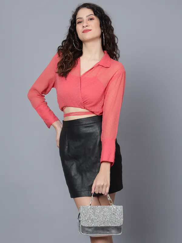 Pink_Chiffon_Full_Sleeve_Solid_Regular_Fit_Crop_Shirt_For_Women