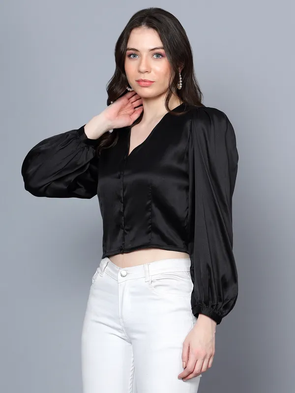 Black_Satin_Full_Sleeve_Solid_Boxy_Fit_Crop_Shirt_For_Women
