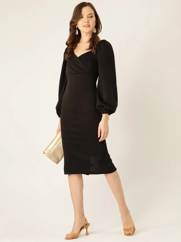Black_Polyester_Bodycon_Dress_For_Women