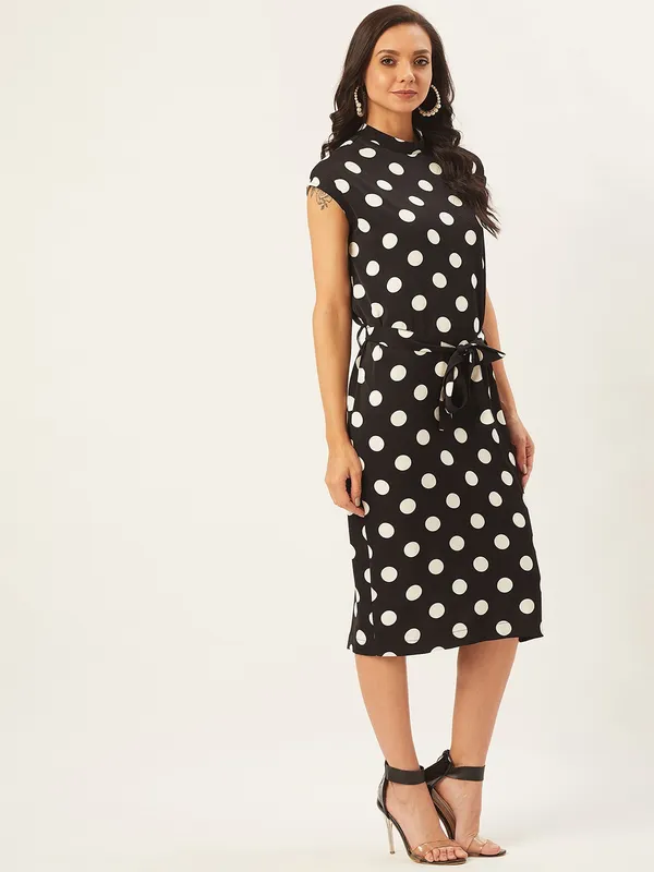 Black_Viscose_Rayon_A-line_Dress_For_Women