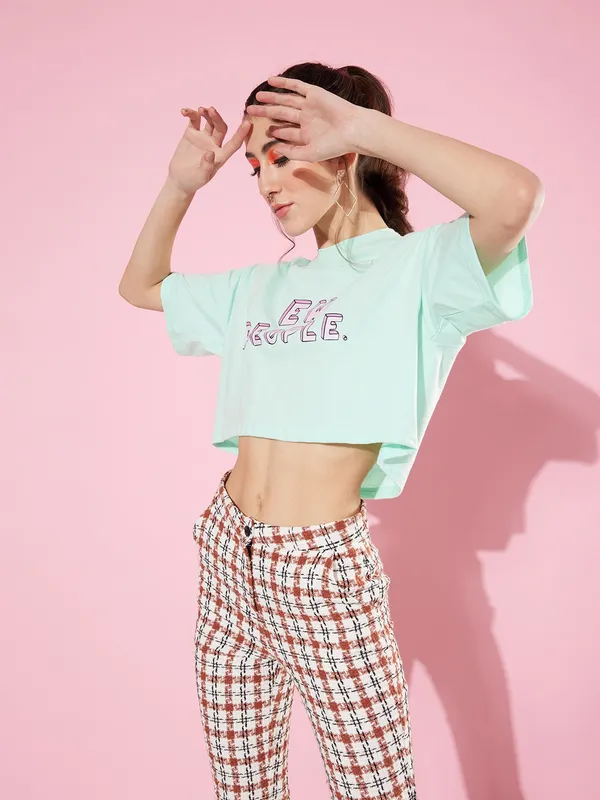 Green_Cotton_Blend_Typography_Loose_Fit_Half_Sleeve_T-Shirt_For_Women