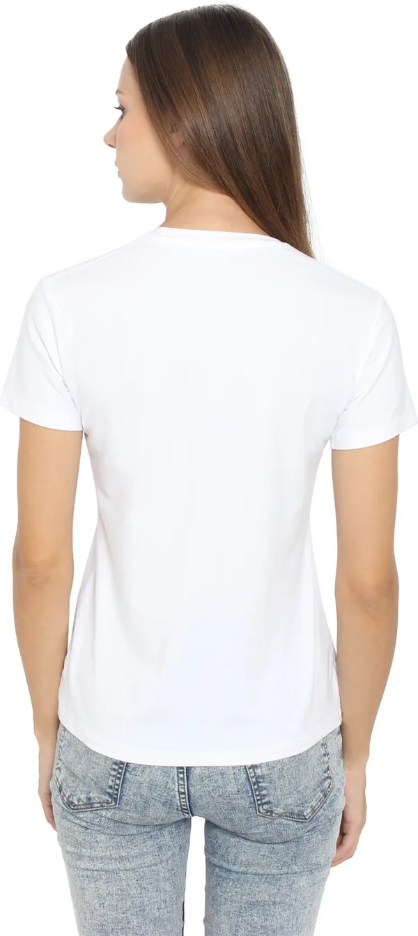 White_Pure_Cotton_Printed_Regular_Fit_Short_Sleeve_T-Shirt_For_Women