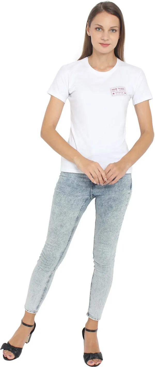 White_Pure_Cotton_Printed_Regular_Fit_Short_Sleeve_T-Shirt_For_Women