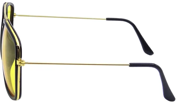 Golden_Retro_Square_Sunglasses_-_For_Unisex